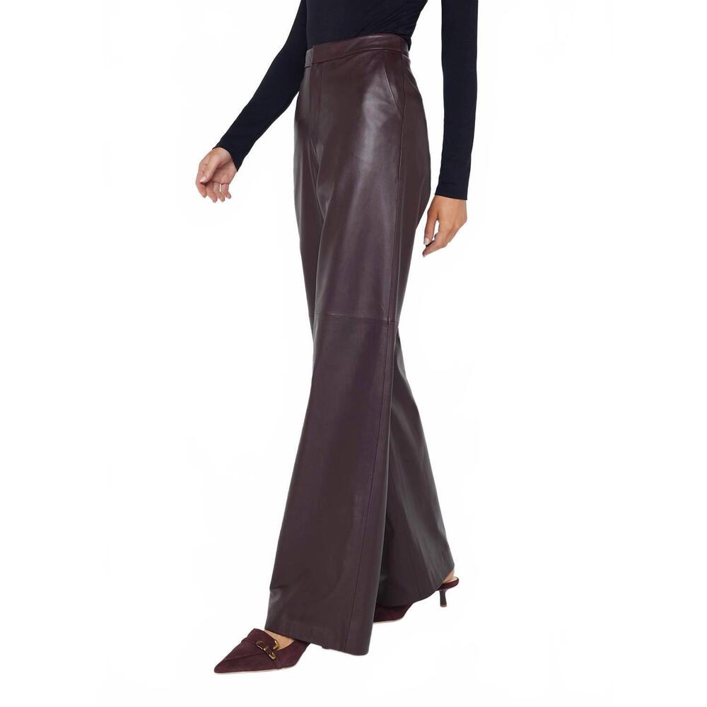 NEW L'AGENCE livvy straight leg trouser in dark syrah - Picture 5 of 5